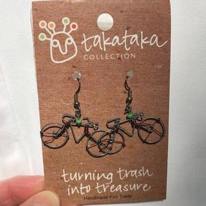NWT fair trade bicycle earrings